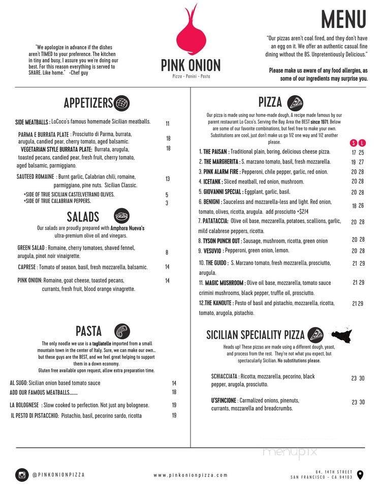 Menu page 1