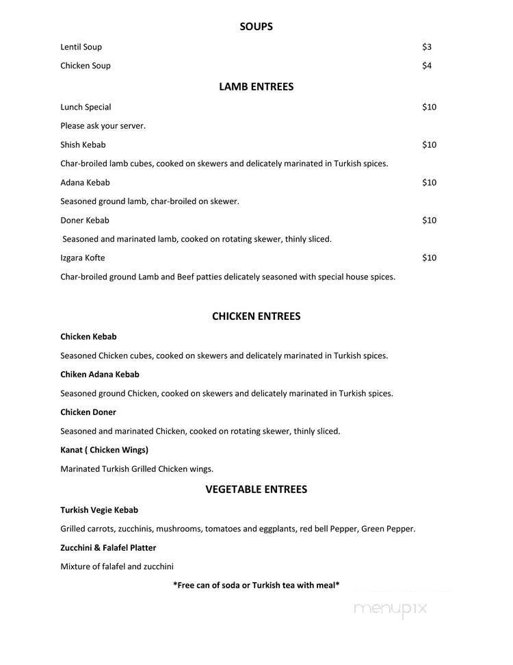 Menu page 1