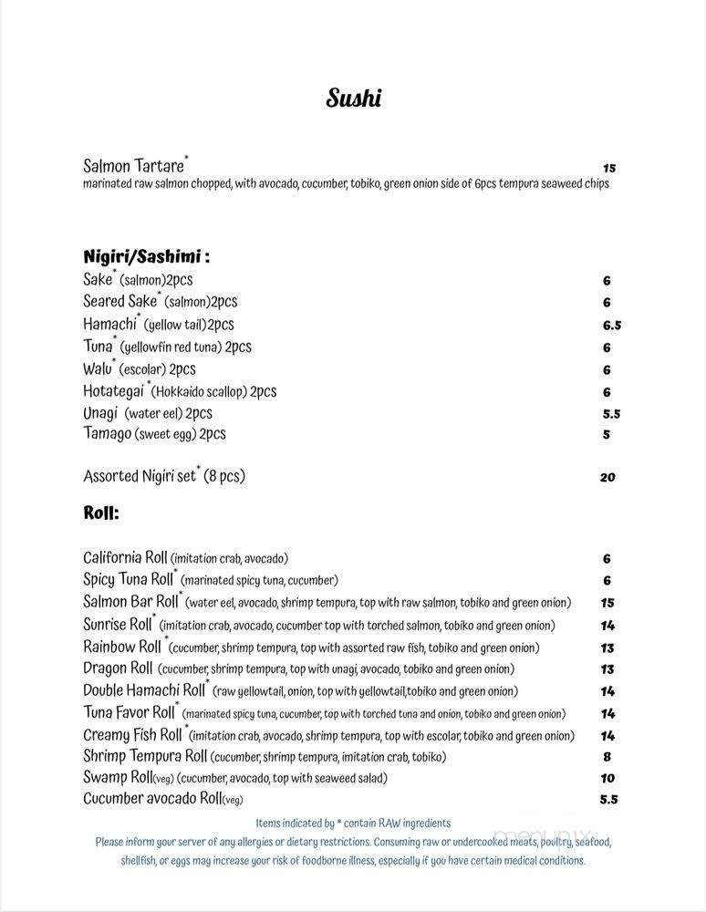 Menu page 1