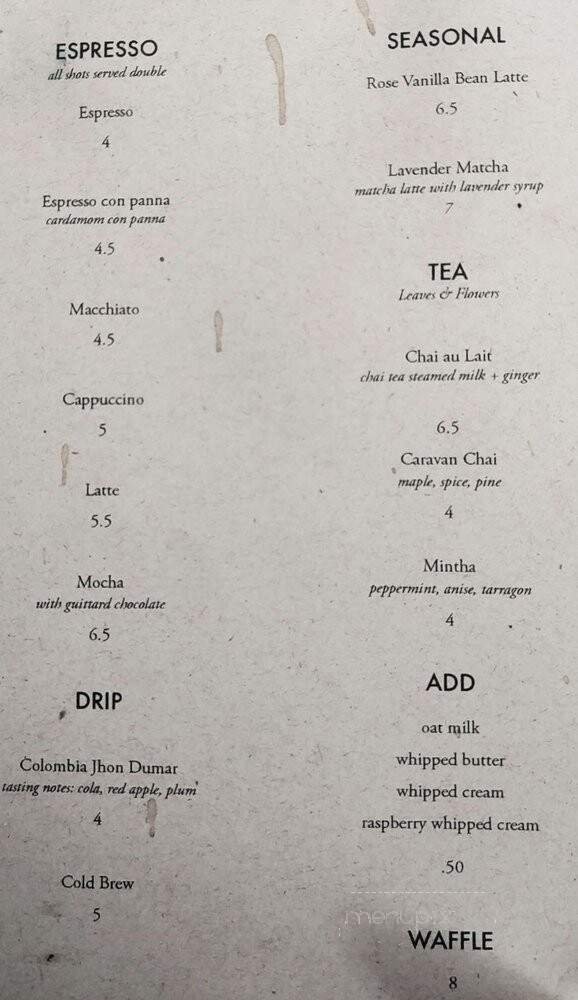 Menu page 1
