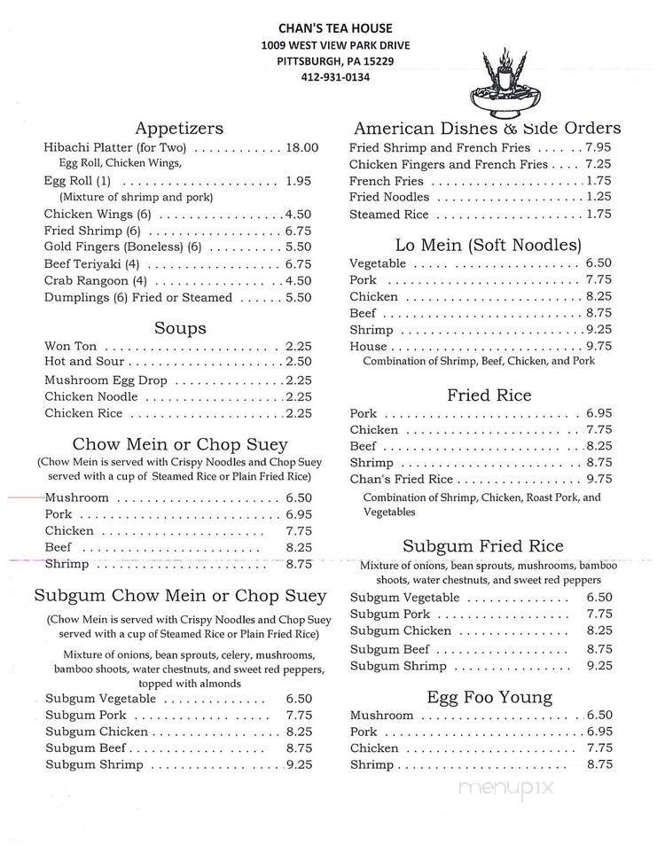 Menu page 1