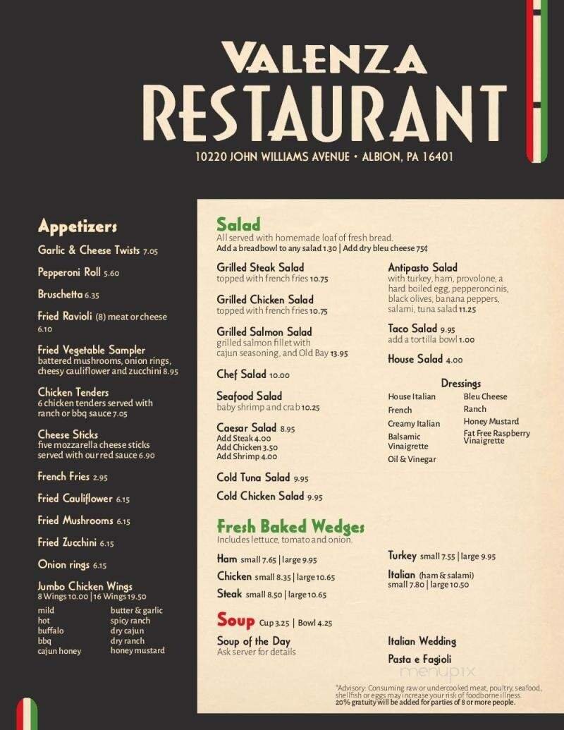 Menu page 1