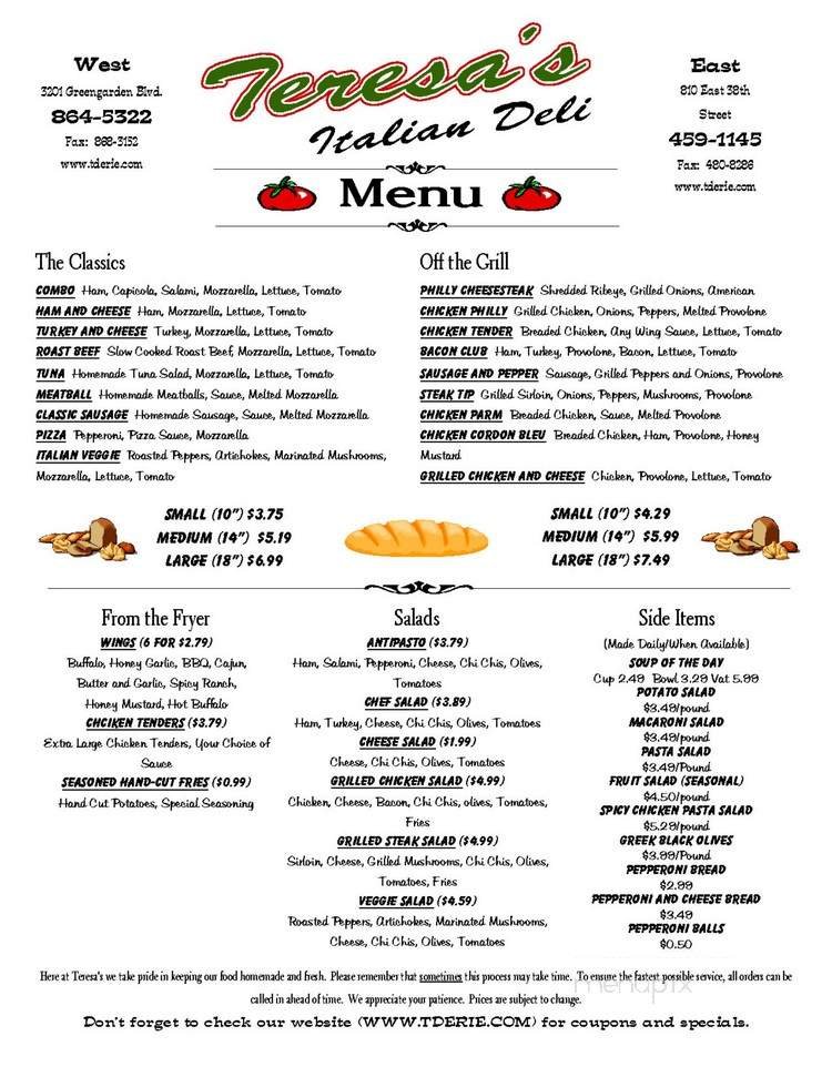 Menu page 1