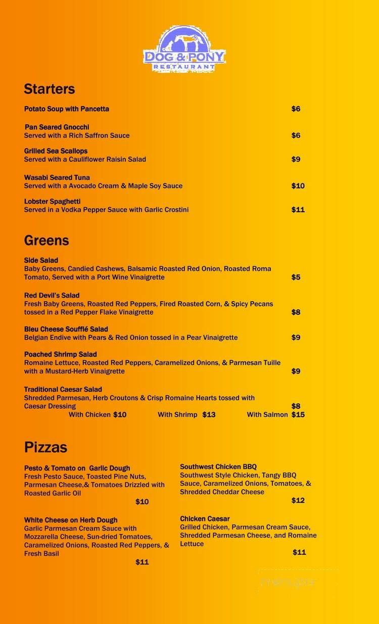 Menu page 1