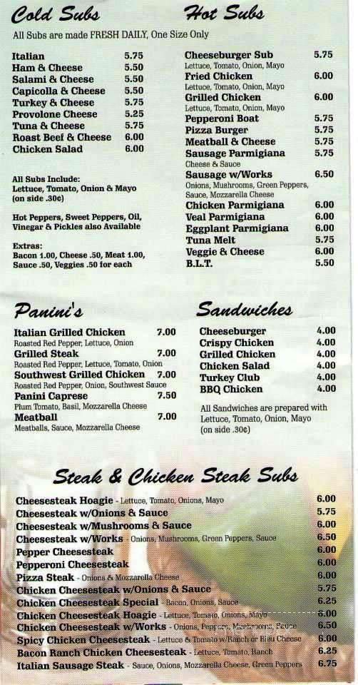 Menu page 1
