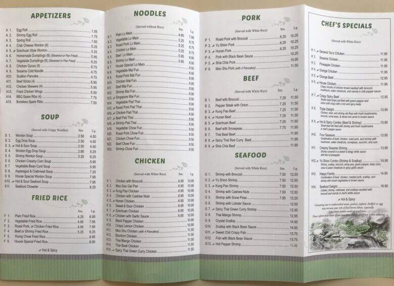 Menu page 1