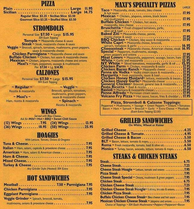 Menu page 1