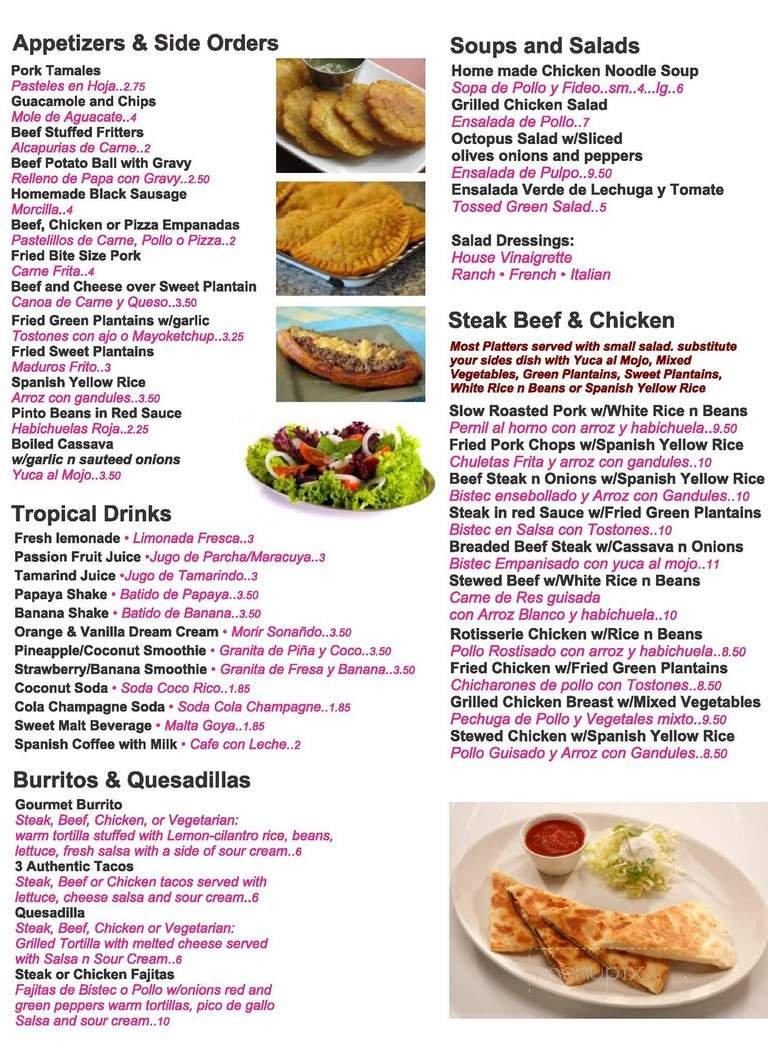 Menu page 1