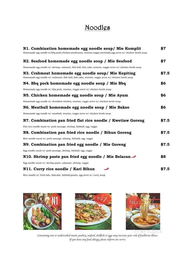 Menu page 1