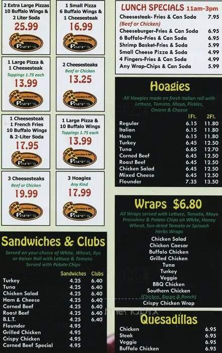 Menu page 1