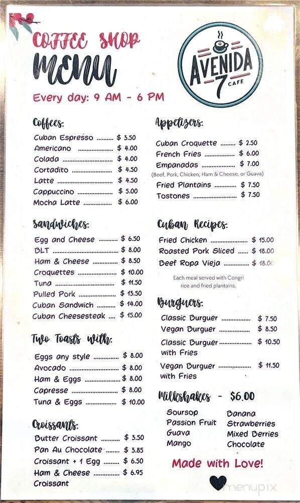 Menu page 1