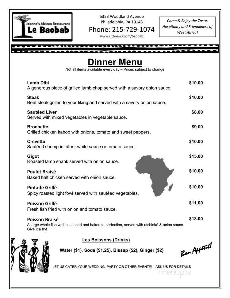 Menu page 1