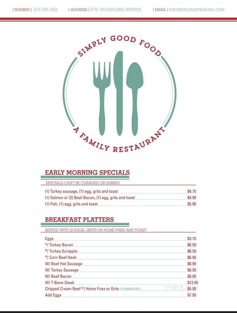 Menu page 1