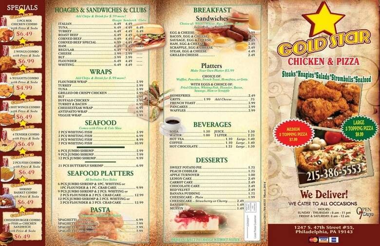 Menu page 1
