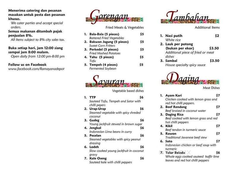 Menu page 2