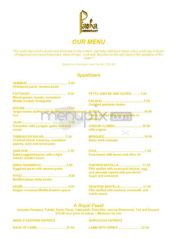 Menu page 1