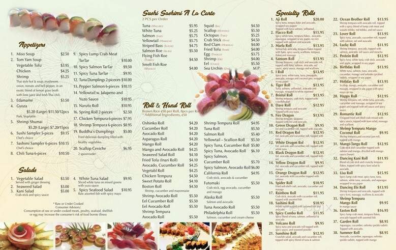 Menu page 1