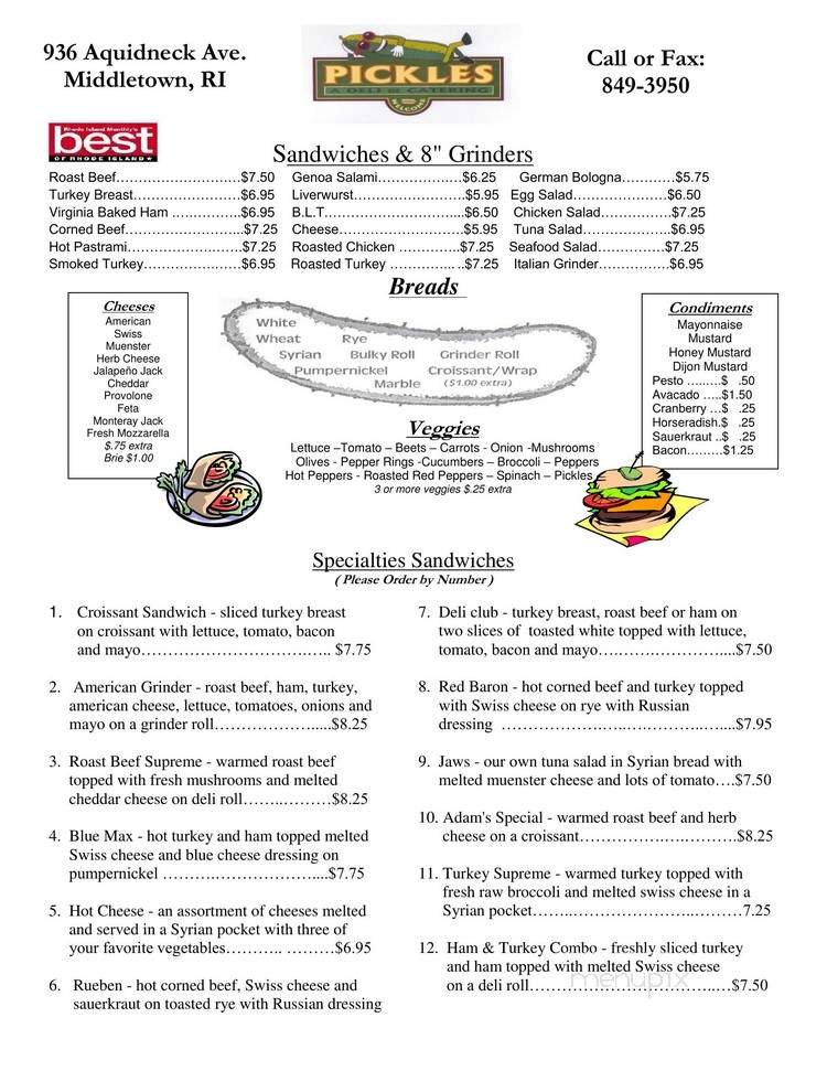 Menu page 1