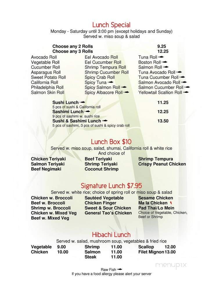 Menu page 1