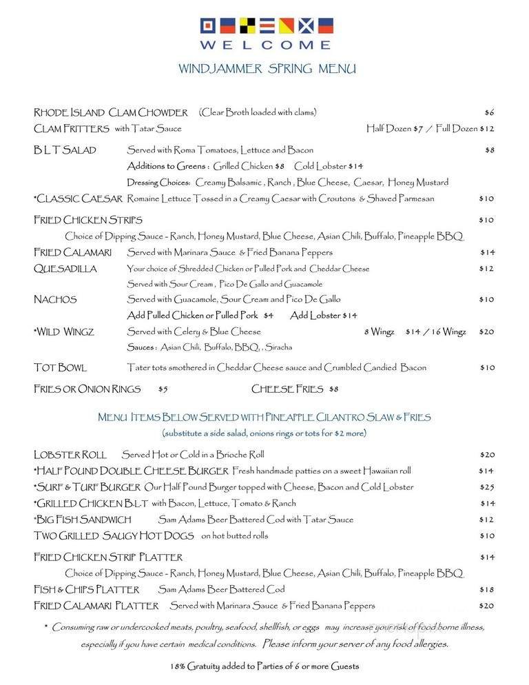 Menu page 1