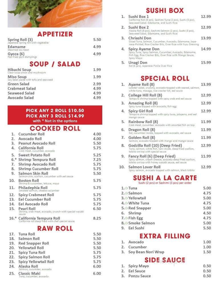 Menu page 1