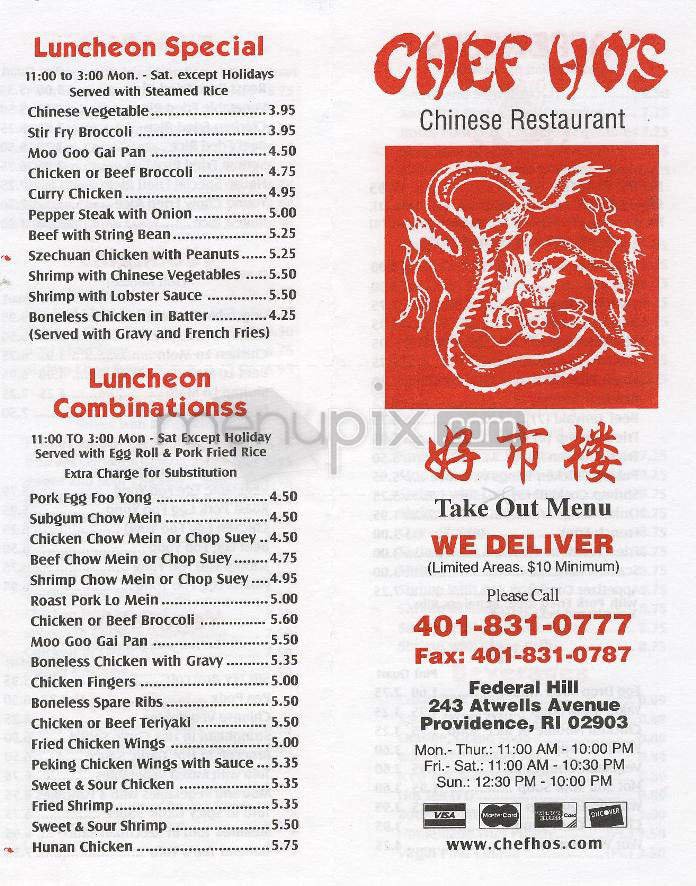 Menu page 1