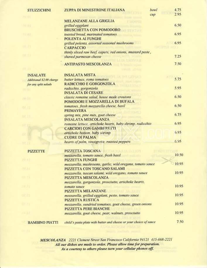 Menu page 1
