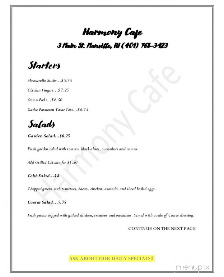 Menu page 1