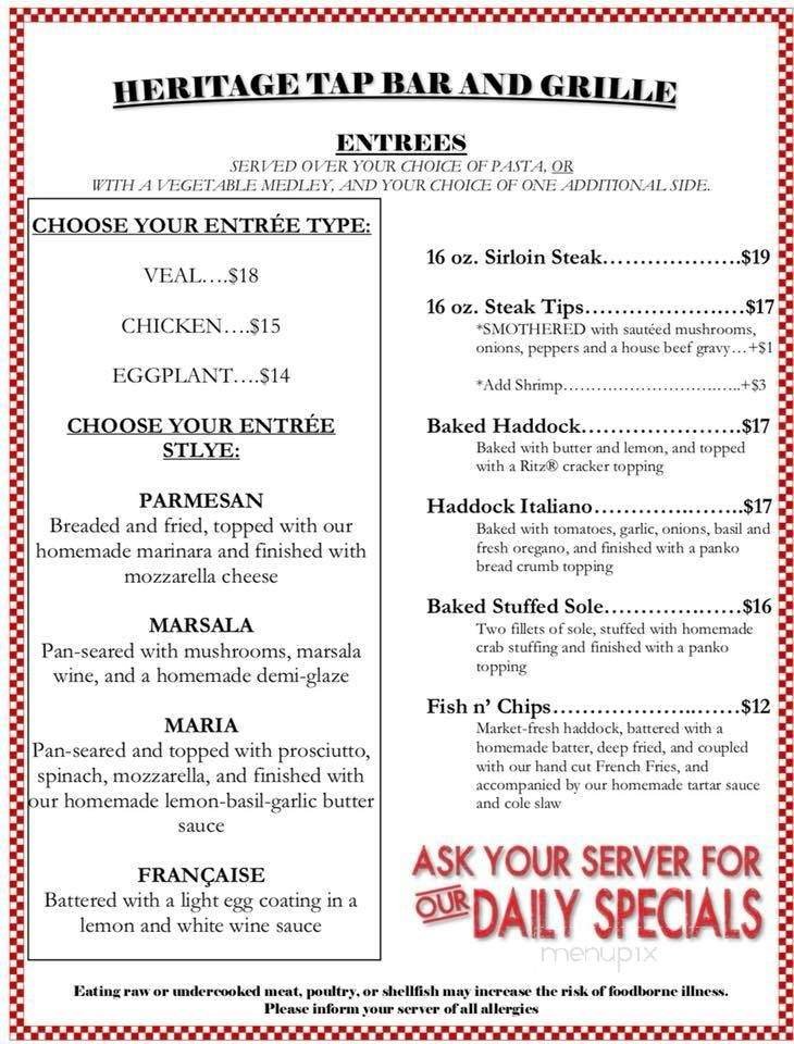 Menu page 1