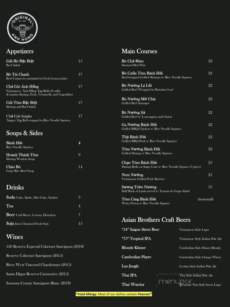 Menu page 1