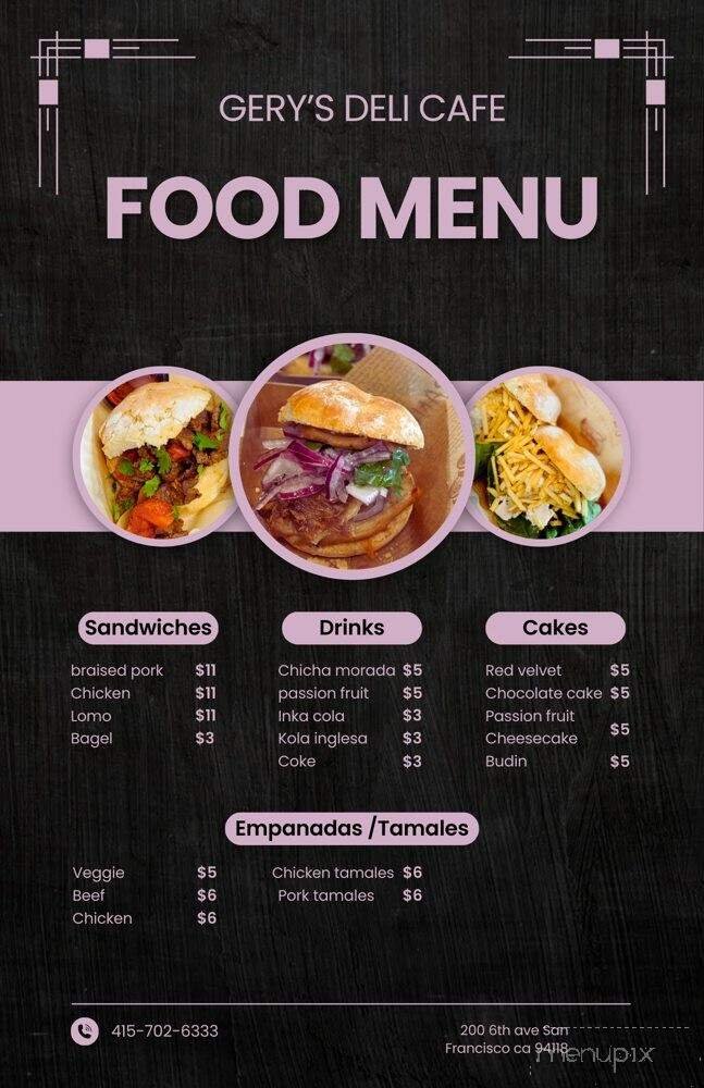 Menu page 1