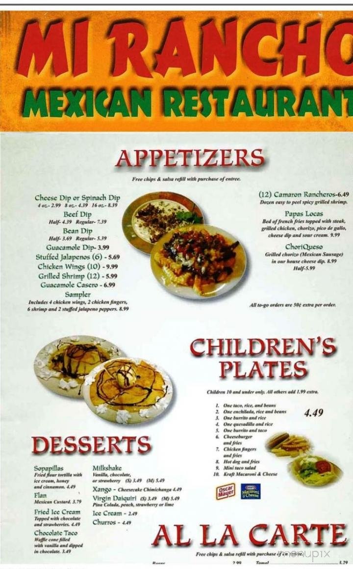 Menu page 1