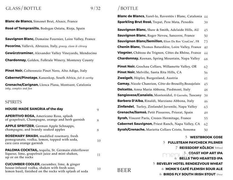 Menu page 1