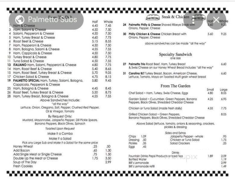 Menu page 1