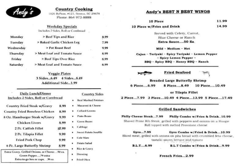 Menu page 1