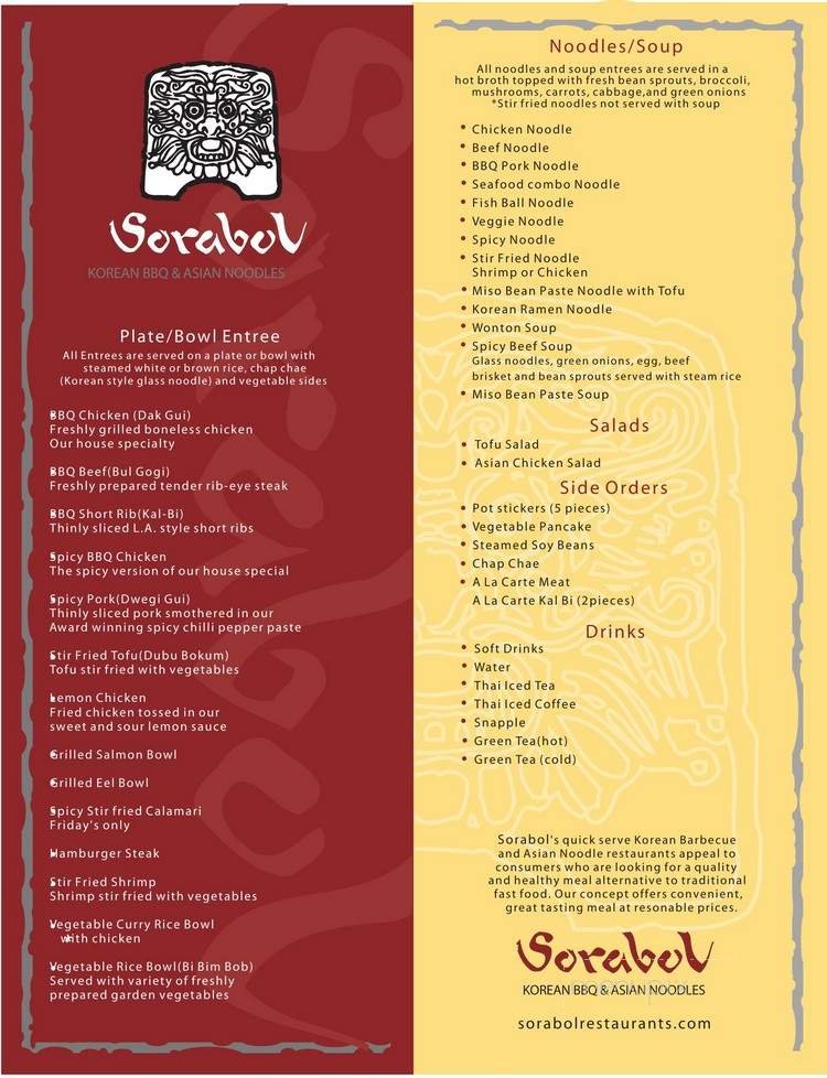 Menu page 1