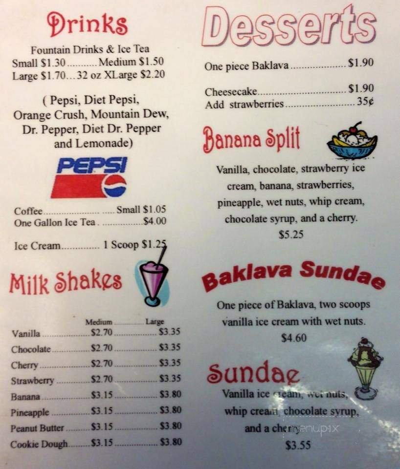 Menu page 1