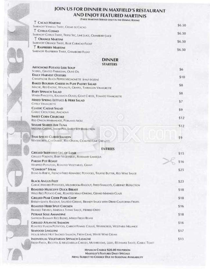 Menu page 1