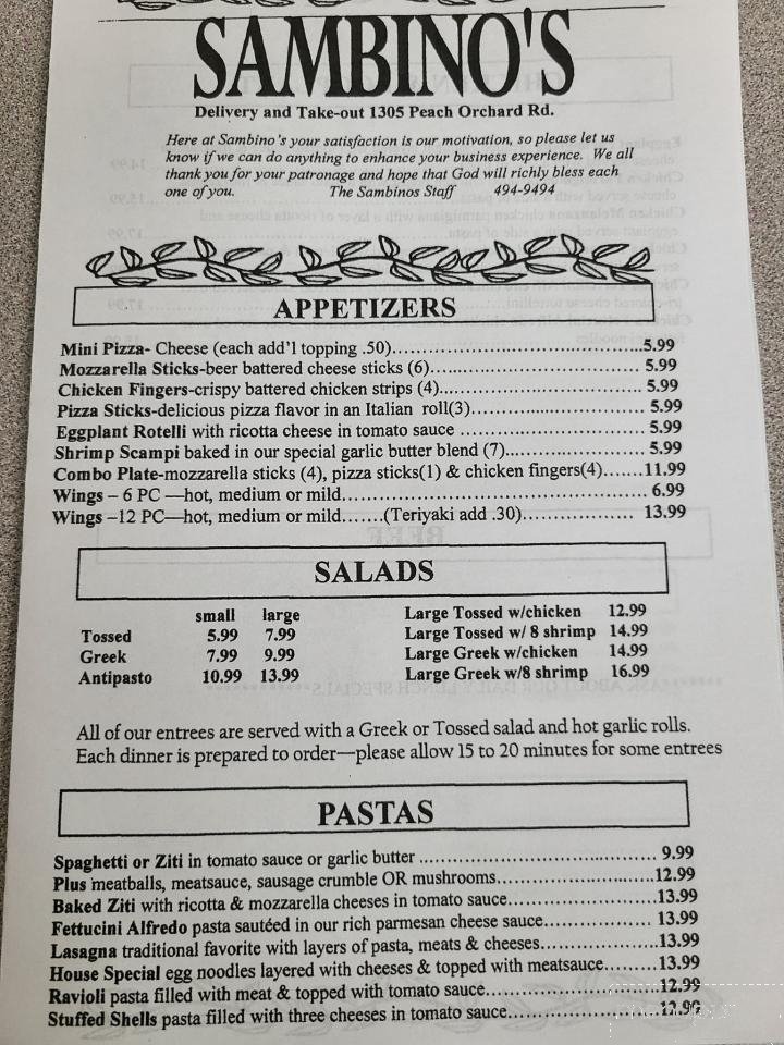 Menu page 1
