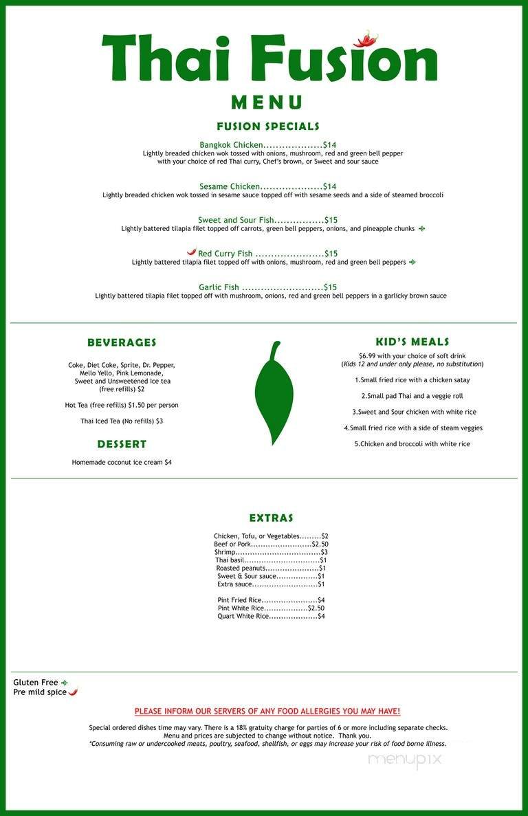 Menu page 1