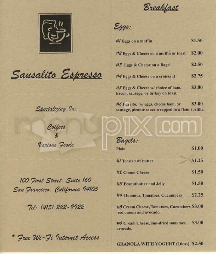 Menu page 1