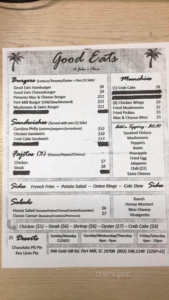 Menu page 1