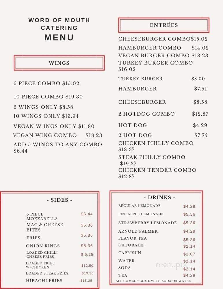 Menu page 1
