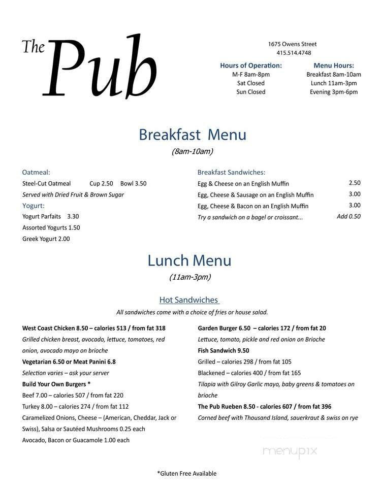 Menu page 1