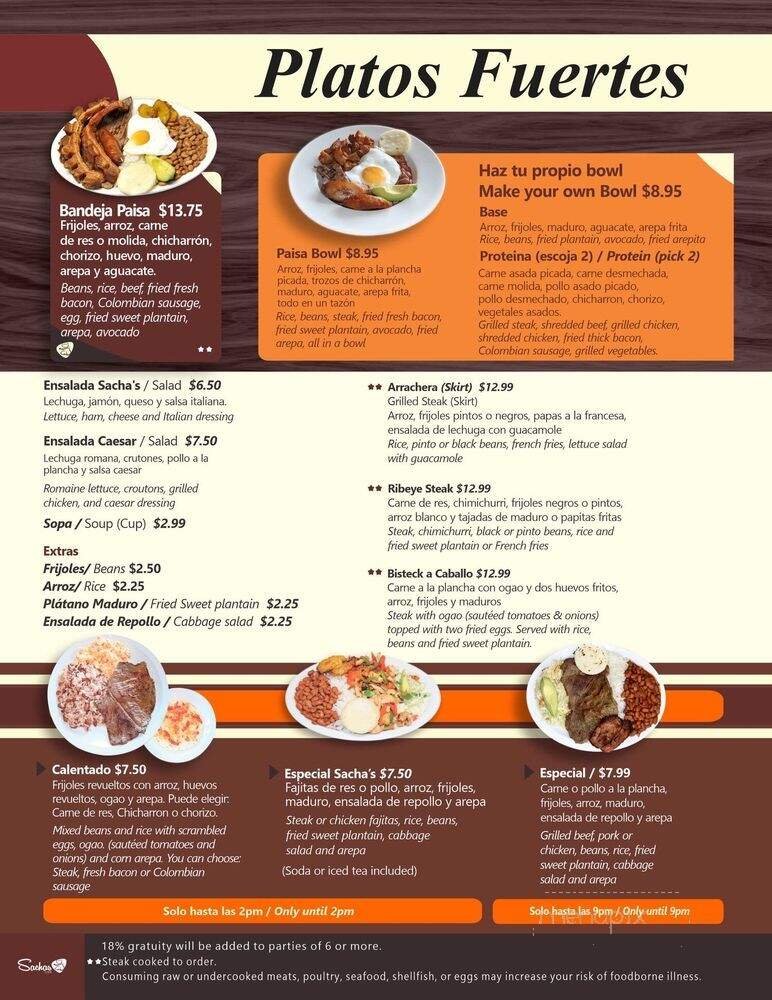 Menu page 1