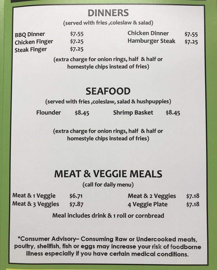 Menu page 1
