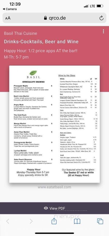 Menu page 1
