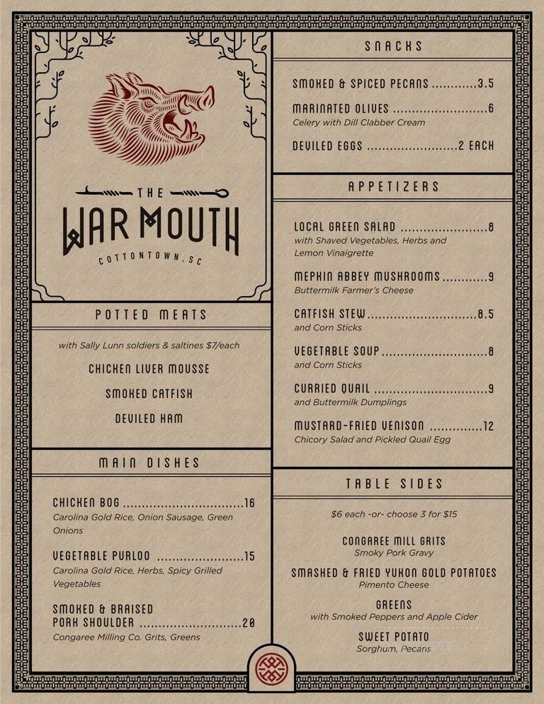 Menu page 1