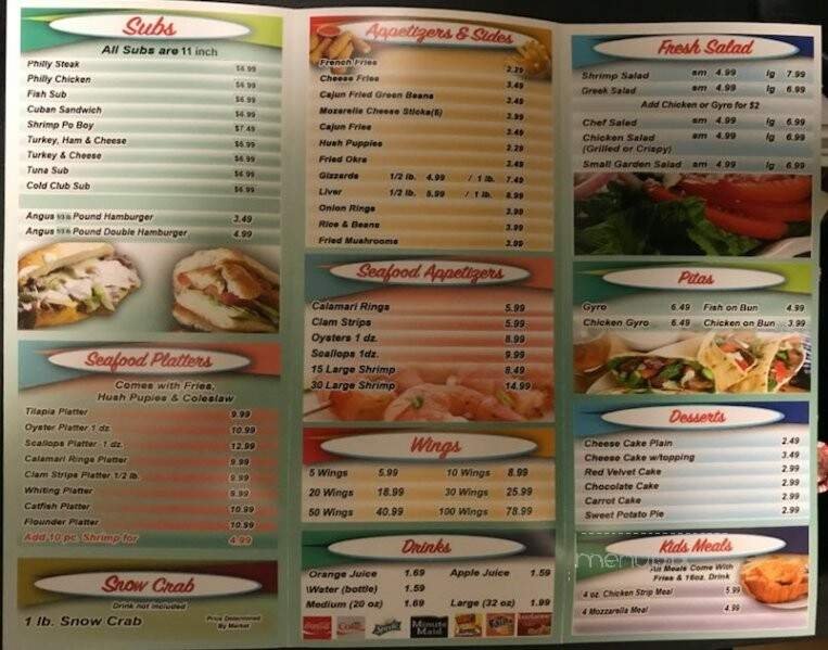 Menu page 1