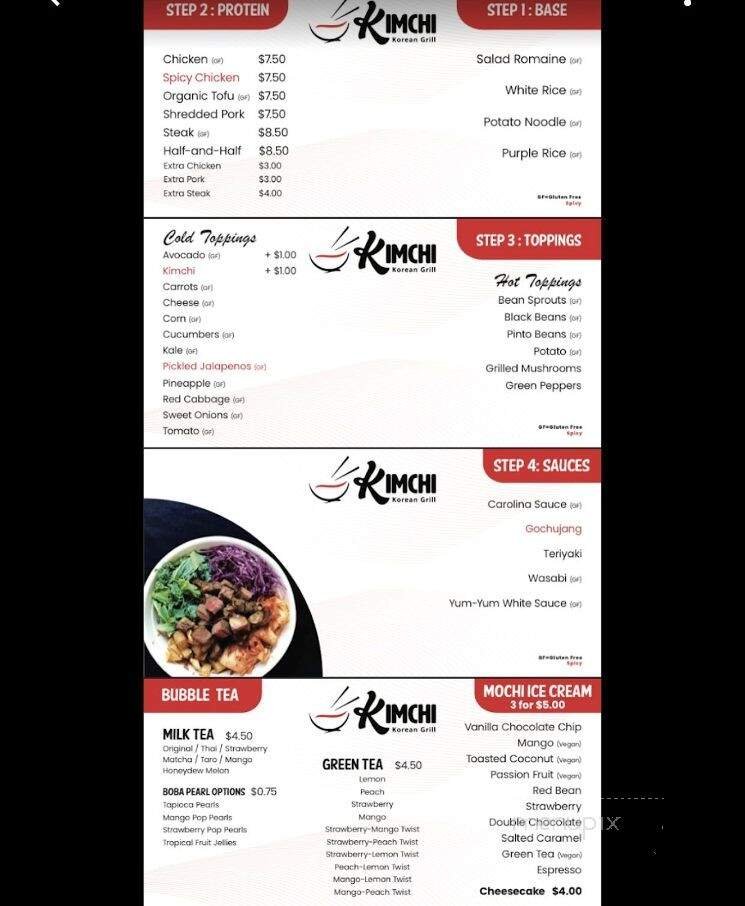 Menu page 1
